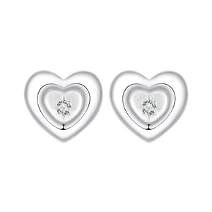 925 Sterling Silver White Gold Plated CZ Earrings