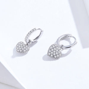 925 Sterling Silver CZ Pavé Setting Earrings for Women
