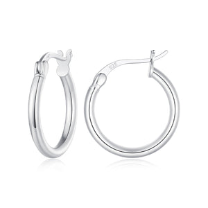 925 Sterling Silver Plated Platinum Earrings 24x2mm for Women