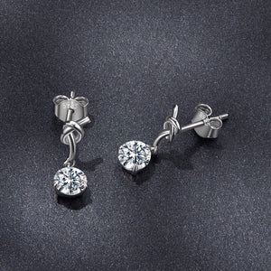 925 Sterling Silver Moissanite 0.50 Carat Earrings for Women