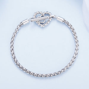 925 Sterling Silver 3.0mm Plated Platinum Bracelet Size 17.0 for Women