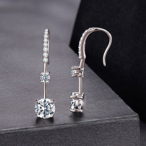 925 Sterling Silver Moissanite 1.00 Carat Earrings for Women