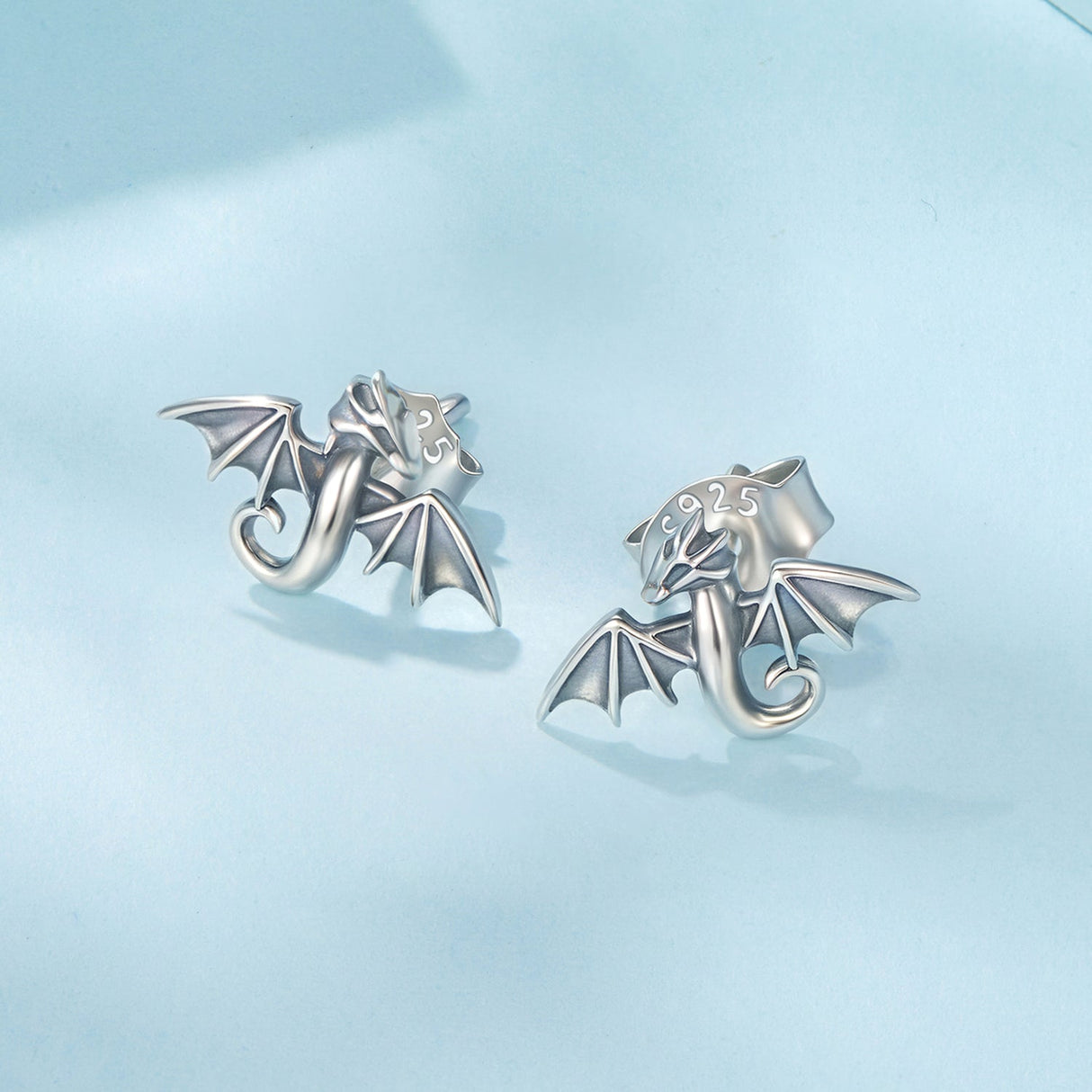 925 Sterling Silver Earrings with Oxidized Finish, 0.7*1.1cm