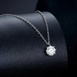 925 Sterling Silver Plated Platinum Moissanite Necklace 39+5cm for Women