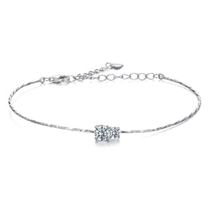 925 Sterling Silver 0.2 Carat Genuine Moissanite Bracelet for Women
