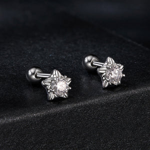 925 Sterling Silver Moissanite Stud Earrings 5mm for Women