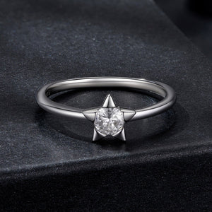 925 Sterling Silver 0.30 Carat Moissanite Ring Size 8