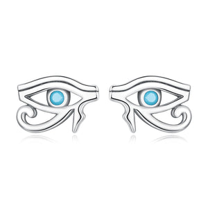 925 Sterling Silver Turquoise Earrings, 0.6*0.9cm, Oxidized Silver Finish for Women