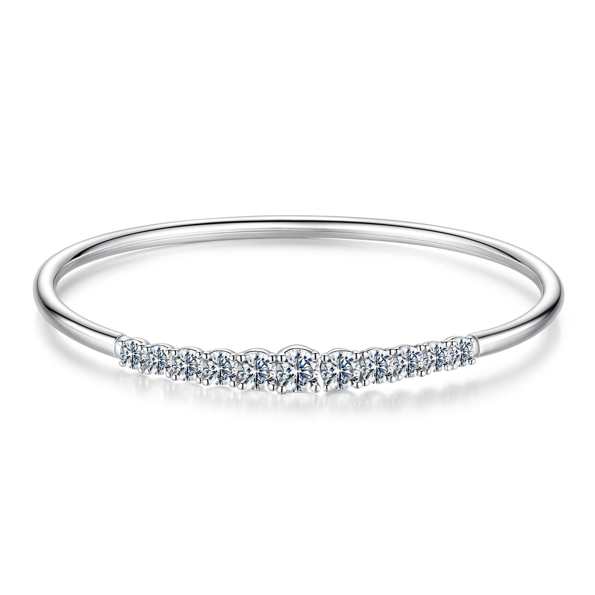 925 Sterling Silver & Moissanite White Gold Plated Bracelet with 0.5cm Moissanite for Women