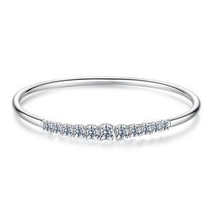 925 Sterling Silver & Moissanite White Gold Plated Bracelet with 0.5cm Moissanite for Women