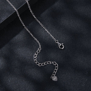 925 Sterling Silver Moissanite Necklace with CZ, 400mm Length, 15x10mm Pendant for Women