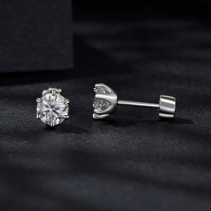 925 Sterling Silver 0.5 Carat Moissanite Earrings for Women