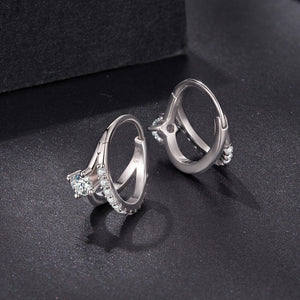 925 Sterling Silver Moissanite 0.3ct Earrings Size 1.2*0.6cm for Women