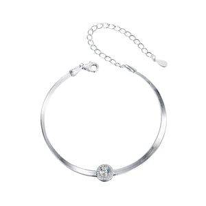 925 Sterling Silver 5.0mm Moissanite Bracelet with White Gold Plating for Women