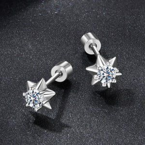 925 Sterling Silver Moissanite 0.10 Carat Earrings for Women