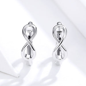 925 Sterling Silver Earrings - 1.2*0.4cm, Platinum Plated for Women