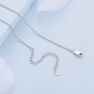 925 Sterling Silver 16mm x 10mm Platinum Plated Necklace for Unisex