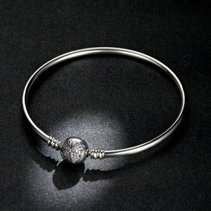 925 Sterling Silver 17.0 cm Oxidized CZ Bracelet for Women