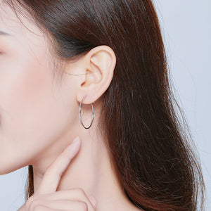 925 Sterling Silver Plated Platinum Earrings 3cm for Women