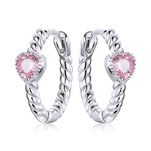 925 Sterling Silver CZ Earrings with Pavé Setting 1.3cm for Women