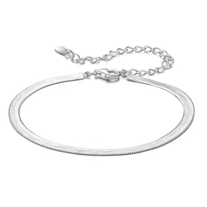 925 Sterling Silver Plated White Gold Bracelet for Unisex