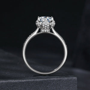 925 Sterling Silver Moissanite Ring 1ct Size 6 White Gold Plated for Women
