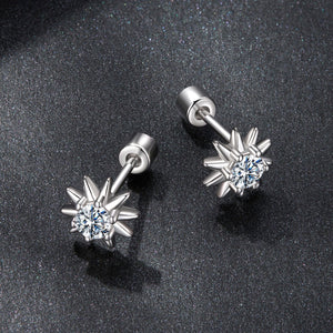 925 Sterling Silver Moissanite 0.10 Carat Earrings for Women - 0.7cm Size