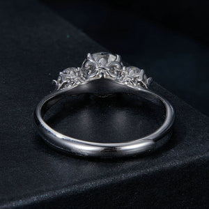 925 Sterling Silver Moissanite 6.5mm 1ct Ring, Size E for Women