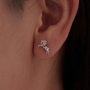 925 Sterling Silver Earrings 0.9*1.3cm with White Gold Plating for Women