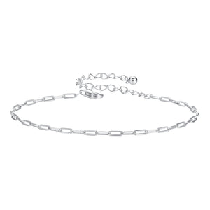 925 Sterling Silver Plated White Gold Adjustable Bracelet for Women