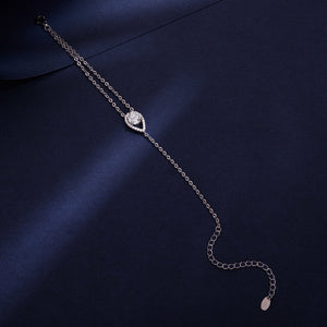 925 Sterling Silver Moissanite Bracelet with Pavé Setting 15+6cm for Women