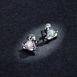 925 Sterling Silver Earrings with Translucent Opal