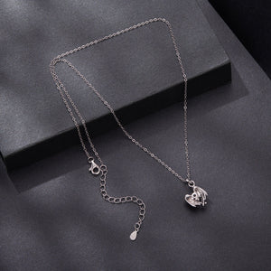 925 Sterling Silver Moissanite White Gold Plated Necklace for Women, Length 40+5cm