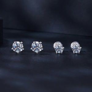 925 Sterling Silver Moissanite 0.50 Carat Earrings 6.0mm for Women