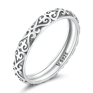 925 Oxidized Silver 0.3cm Ring Size 6.0 for Women