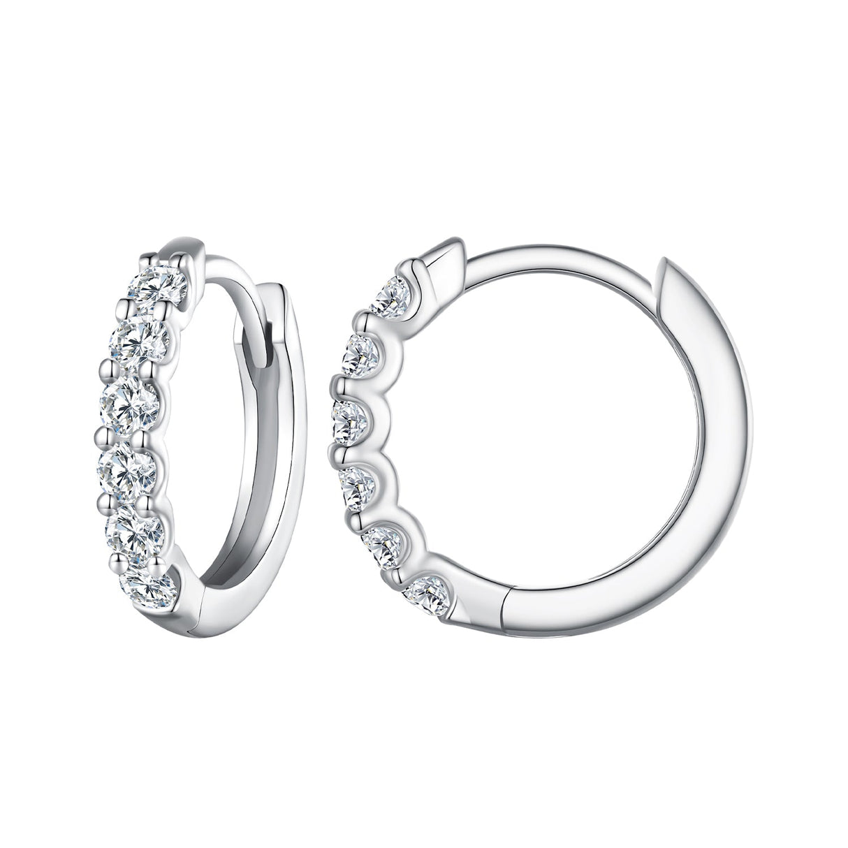 925 Sterling Silver 2.0mm Moissanite Earrings for Women