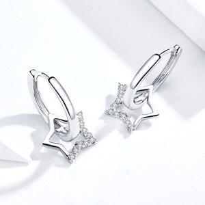 S925 Sterling Silver Plated Platinum CZ Earrings for Women