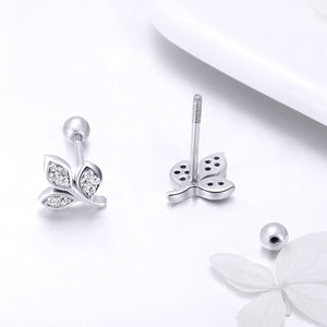 925 Sterling Silver Oxidized Pavé Setting CZ Earrings