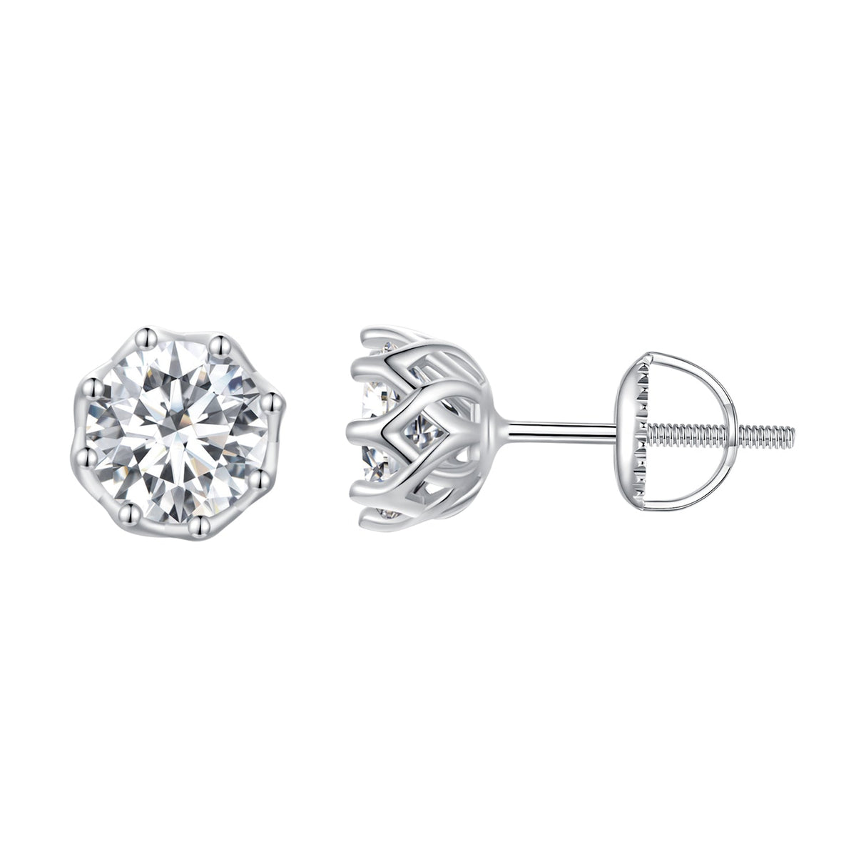 925 Sterling Silver Moissanite 0.5 Carat Earrings for Women