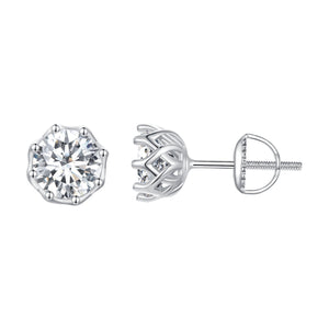 925 Sterling Silver Moissanite 0.5 Carat Earrings for Women