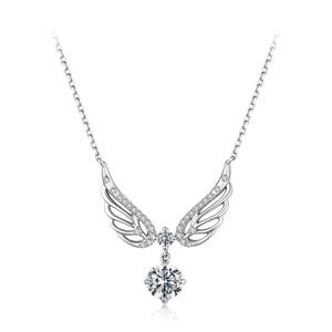 925 Sterling Silver White Gold Plated Moissanite 40+5cm Pavé CZ Pendant Necklace for Women