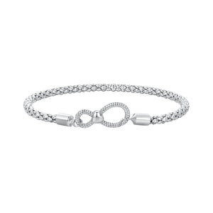 925 Sterling Silver Infinity Love Bracelet for Women - Size 17.0