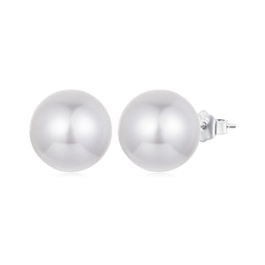925 Sterling Silver Earrings with Quality Shell Pearl in White Gold Plating for Women