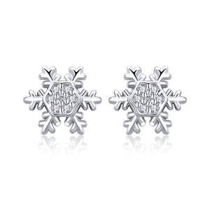 S925 Sterling Silver Earrings with CZ in Pavé Setting - 0.8*0.8cm for Women