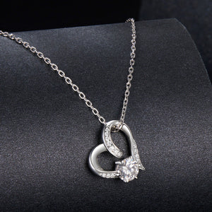 925 Sterling Silver Moissanite Necklace with Pendant and White Gold Plating for Women