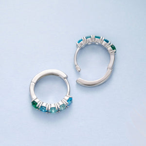 925 Sterling Silver Earrings with White Gold Plating and CZ for Women