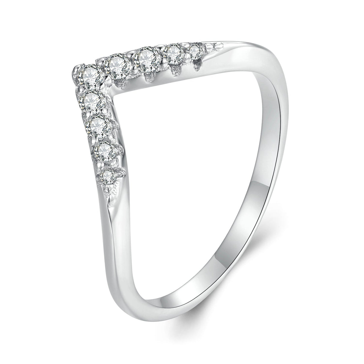 S925 Sterling Silver Moissanite 1.7mm Ring for Women - Size 6