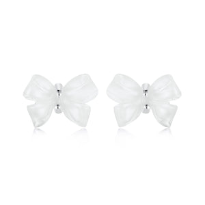 925 Sterling Silver Earrings for Women, 0.8*1.1cm, Plated White Gold
