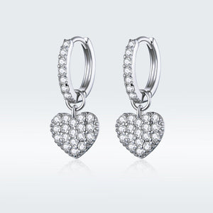 925 Sterling Silver CZ Pavé Setting Earrings for Women