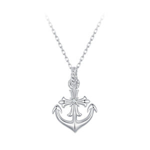 925 Sterling Silver Necklace with Pavé Set CZ and White Gold Plating